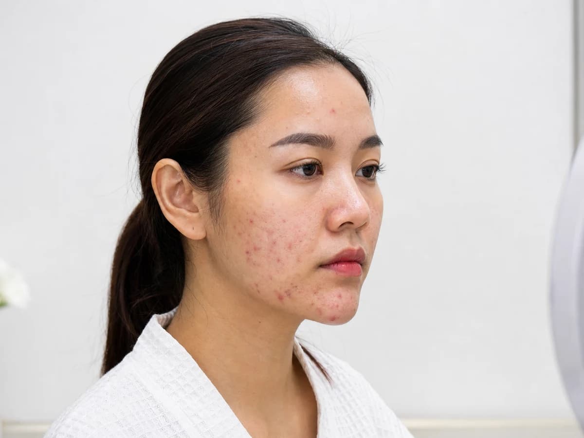 Khách hàng có mụn dai dẳng và vết thâm sau mụn.