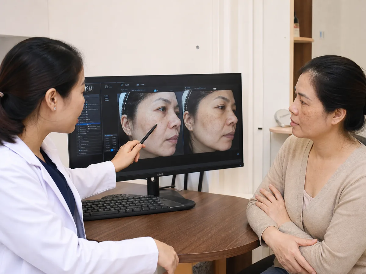 Bác sĩ đọc kết quả trước khi tư vấn tại phòng khám Avo Medical.