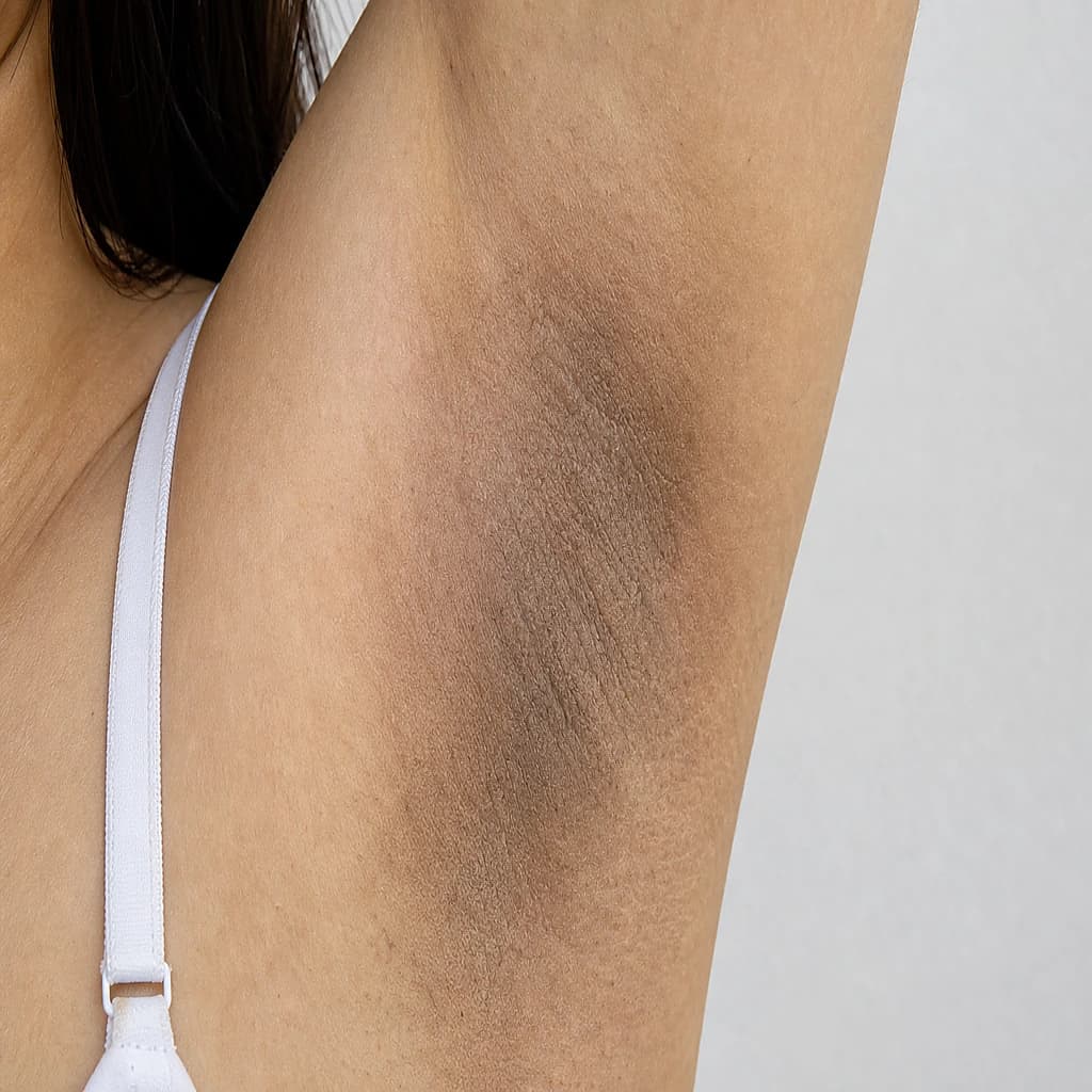 Ảnh khách hàng thực tế trước xử lý — Thâm nách sau cạo/wax