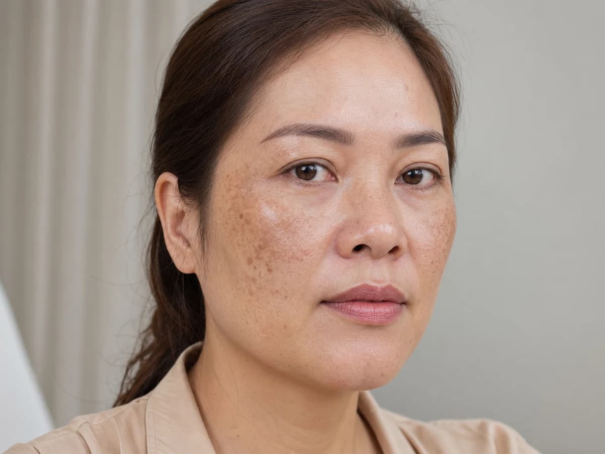 Khách hàng có tình trạng thâm nám và da không đều màu.