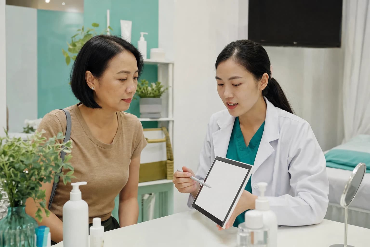 Hồ sơ da trên bàn tư vấn tại Avo Medical.